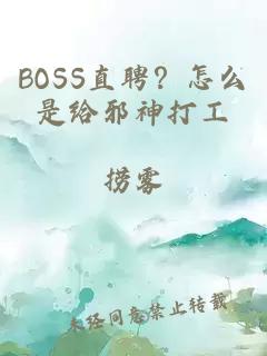 BOSS直聘？怎么是给邪神打工