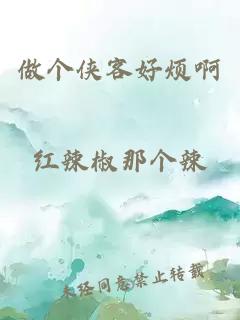 做个侠客好烦啊