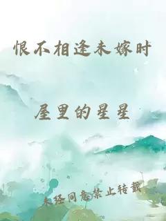 恨不相逢未嫁时